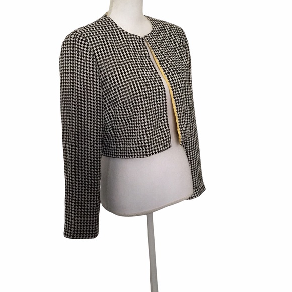 Vintage Liz Claiborne Houndstooth Front Close Jacket Size 12P - Picture 4 of 9